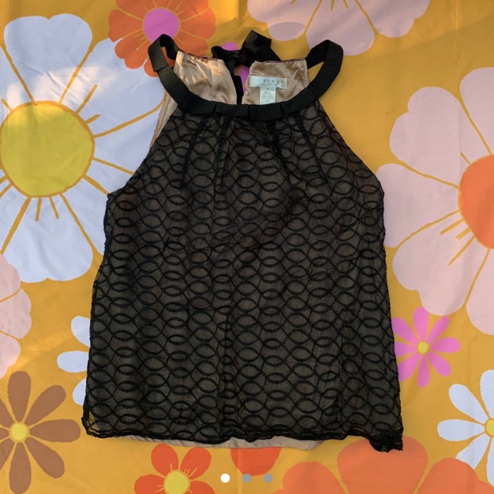 ❌SOLD❌Vintage Dressy Black Halter Top